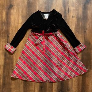 Christmas Dress Velvet and Plaid